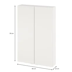 GoodHome Armoire de salle de bains faible profondeur blanc mat l.60 x H.90 x P.15 cm, Imandra