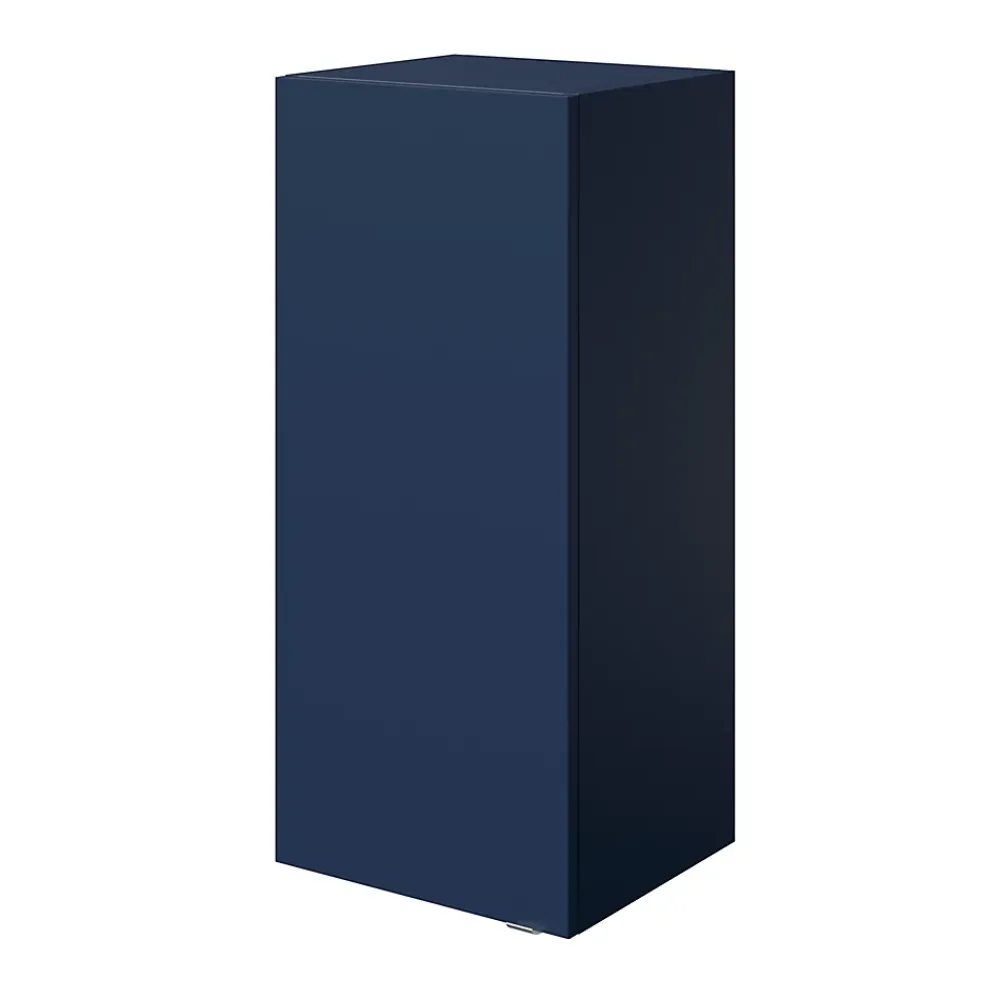 GoodHome Armoire de salle de bains bleu nuit mat l.40 x H.90 x P.36 cm, Imandra