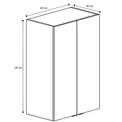 GoodHome Armoire de salle de bains blanc brillant l.60 x H.90 x P.36 cm, Imandra