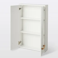 Meuble Wc|Armoire De Salle De Bains|GoodHome Armoire de salle de bains faible profondeur Ladoga blanc L. 60 x H. 90 x P. 15 cm
