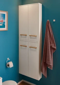 Meuble Wc|Armoire De Salle De Bains|GoodHome Armoire de salle de bains faible profondeur Ladoga blanc L. 60 x H. 90 x P. 15 cm