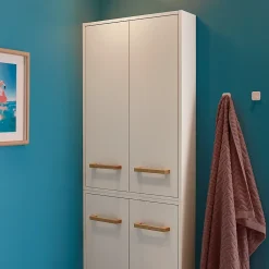 Meuble Wc|Armoire De Salle De Bains|GoodHome Armoire de salle de bains faible profondeur Ladoga blanc L. 60 x H. 90 x P. 15 cm