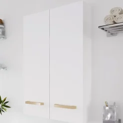 Meuble Wc|Armoire De Salle De Bains|GoodHome Armoire de salle de bains faible profondeur Ladoga blanc L. 60 x H. 90 x P. 15 cm