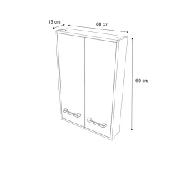 Meuble Wc|Armoire De Salle De Bains|GoodHome Armoire de salle de bains faible profondeur Ladoga blanc L. 60 x H. 90 x P. 15 cm