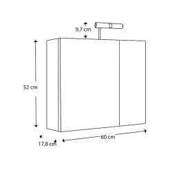 Planète Bain Armoire de toilette 60 cm éclairante Kle'o blanc mat