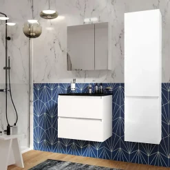 Planète Bain Armoire de toilette 60 cm éclairante Kle'o blanc mat