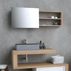 Byca Armoire de toilette 100 cm en Chêne naturel - Hémi