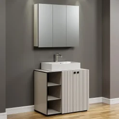 Calicosy Armoire de toilette 3 portes miroir L90 cm - PUREBLISS