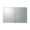 Bernstein Armoire de toilette aluminium 2 portes- miroir à l'intérieur et à l'extérieur - 100x66x12cm