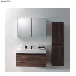Bernstein Armoire de toilette aluminium 2 portes- miroir à l'intérieur et à l'extérieur - 100x66x12cm