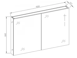 Bernstein Armoire de toilette aluminium 2 portes- miroir à l'intérieur et à l'extérieur - 100x66x12cm