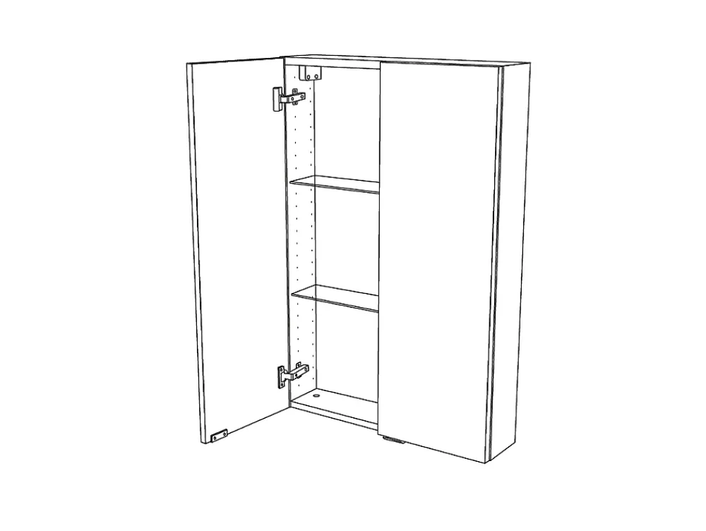 Armoire De Toilette|Meuble De Salle De Bains Faible Profondeur|GoodHome Armoire de toilette avec miroir l.60 x H.90 x P.15 cm, Imandra