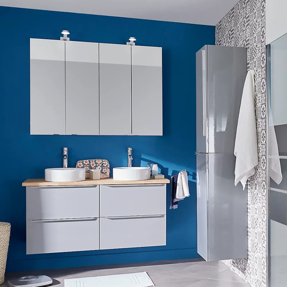 Armoire De Toilette|Meuble De Salle De Bains Faible Profondeur|GoodHome Armoire de toilette avec miroir l.60 x H.90 x P.15 cm, Imandra