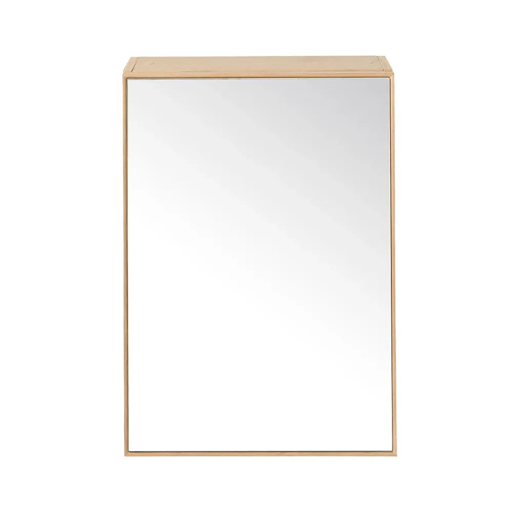 Armoire De Toilette|Meuble De Salle De Bains Faible Profondeur|GoodHome Armoire de toilette avec miroir l.50 x H.70 x P.15 cm, placage chêne, Avela
