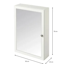 GoodHome Armoire de toilette blanc mat l.50 x H.70 x P.15 cm, Perma