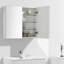 Armoire De Toilette|Stano Armoire de toilette bloc-miroir SIENA largeur 80 cm blanc laque