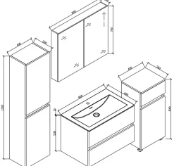 Armoire De Toilette|Stano Armoire de toilette bloc-miroir SIENA largeur 80 cm blanc laque