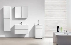 Armoire De Toilette|Stano Armoire de toilette bloc-miroir SIENA largeur 80 cm blanc laque