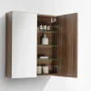 Armoire De Toilette|Meuble De Salle De Bains Faible Profondeur|Stano Armoire de toilette bloc-miroir SIENA largeur 60 cm noyer