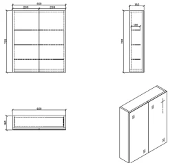 Armoire De Toilette|Meuble De Salle De Bains Faible Profondeur|Stano Armoire de toilette bloc-miroir SIENA largeur 60 cm noyer
