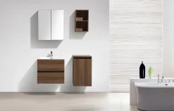 Armoire De Toilette|Meuble De Salle De Bains Faible Profondeur|Stano Armoire de toilette bloc-miroir SIENA largeur 60 cm noyer