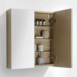 Armoire De Toilette|Stano Armoire de toilette bloc-miroir SIENA largeur 60 cm chêne clair texture
