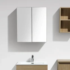 Armoire De Toilette|Stano Armoire de toilette bloc-miroir SIENA largeur 60 cm chêne clair texture
