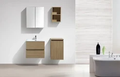 Armoire De Toilette|Stano Armoire de toilette bloc-miroir SIENA largeur 60 cm chêne clair texture
