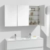 Meuble De Salle De Bains Faible Profondeur|Armoire De Toilette|Stano Armoire de toilette bloc-miroir SIENA largeur 120 cm blanc laque