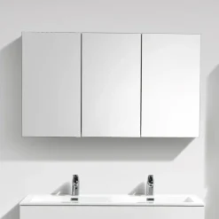 Meuble De Salle De Bains Faible Profondeur|Armoire De Toilette|Stano Armoire de toilette bloc-miroir SIENA largeur 120 cm blanc laque