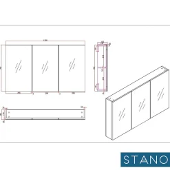 Armoire De Toilette|Stano Armoire de toilette bloc-miroir FORTINA largeur 120 cm blanc