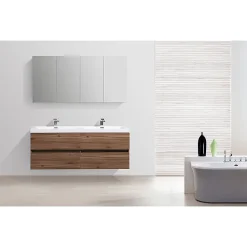 Armoire De Toilette|Stano Armoire de toilette bloc-miroir SIENA largeur 144 cm noyer
