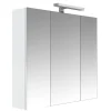 Planète Bain Armoire de toilette éclairante 3 portes 70 cm blanche Juno 2