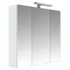 Armoire De Toilette|Planète Bain Armoire de toilette éclairante 3 portes 60 cm blanche Juno 2