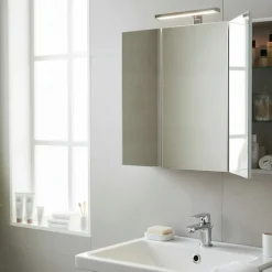 Armoire De Toilette|Planète Bain Armoire de toilette éclairante 3 portes 60 cm blanche Juno 2