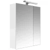 Armoire De Toilette|Planète Bain Armoire de toilette éclairante 2 portes 60 cm blanche Juno 2