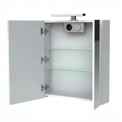 Armoire De Toilette|Planète Bain Armoire de toilette éclairante 2 portes 60 cm blanche Juno 2