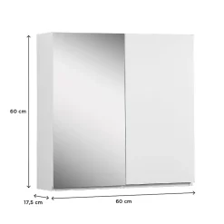 Mob-In Armoire de toilette 60cm double porte WILL blanc porte + miroir