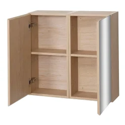 Mob-In Armoire de toilette 60cm double porte WILL décor chêne porte + miroir