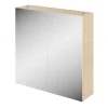 Armoire de toilette effet chêne et 2 portes miroir l.55 x H.54 xP.14,6 cm, Opah