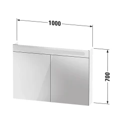 Armoire De Toilette|Duravit Armoire de toilette en aluminium 2 portes miroir avec éclairage LED pour salle de bain et toilette - 70x100x15cm - DURAPOINT