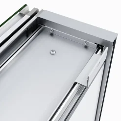 Sirhona Armoire de toilette en Aluminium Miroir multi-surfaces 65x65 cm Interrupteur tactile LED + Anti-buée + Prise rasoir
