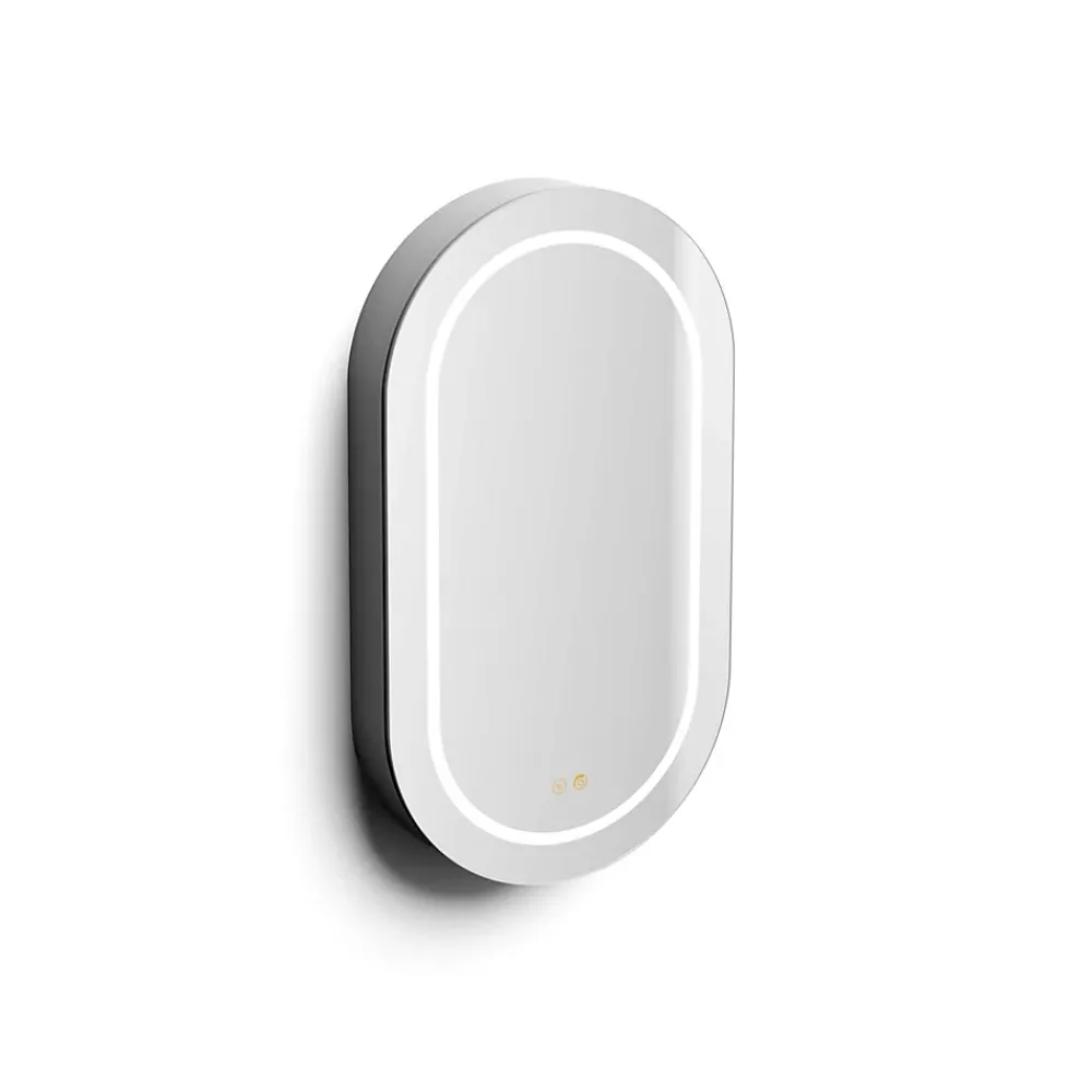 Poalgi Armoire de toilette LED aluminium MANILLONS 1p miroir l. 50 cm H. 90 cm P. 14 cm - Mint