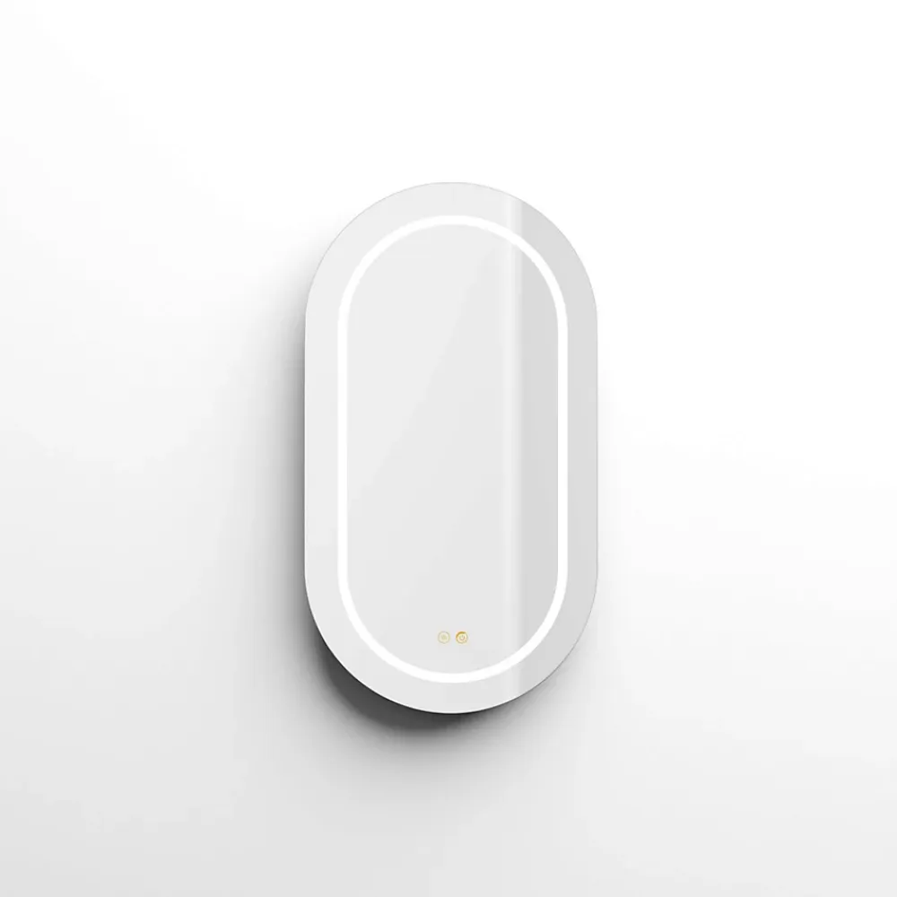 Poalgi Armoire de toilette LED aluminium MANILLONS 1p miroir l. 50 cm H. 90 cm P. 14 cm - Mint