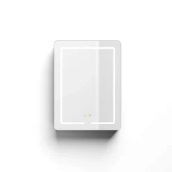 Armoire De Toilette|Poalgi Armoire de toilette LED aluminium MANILLONS 2p miroir l. 60 cm H. 80 cm P. 14 cm - Gan
