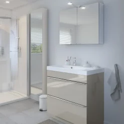 Armoire De Toilette|Meuble De Salle De Bains Faible Profondeur|GoodHome Armoire de toilette miroir l.40 x H.90 x P.15 cm, Imandra