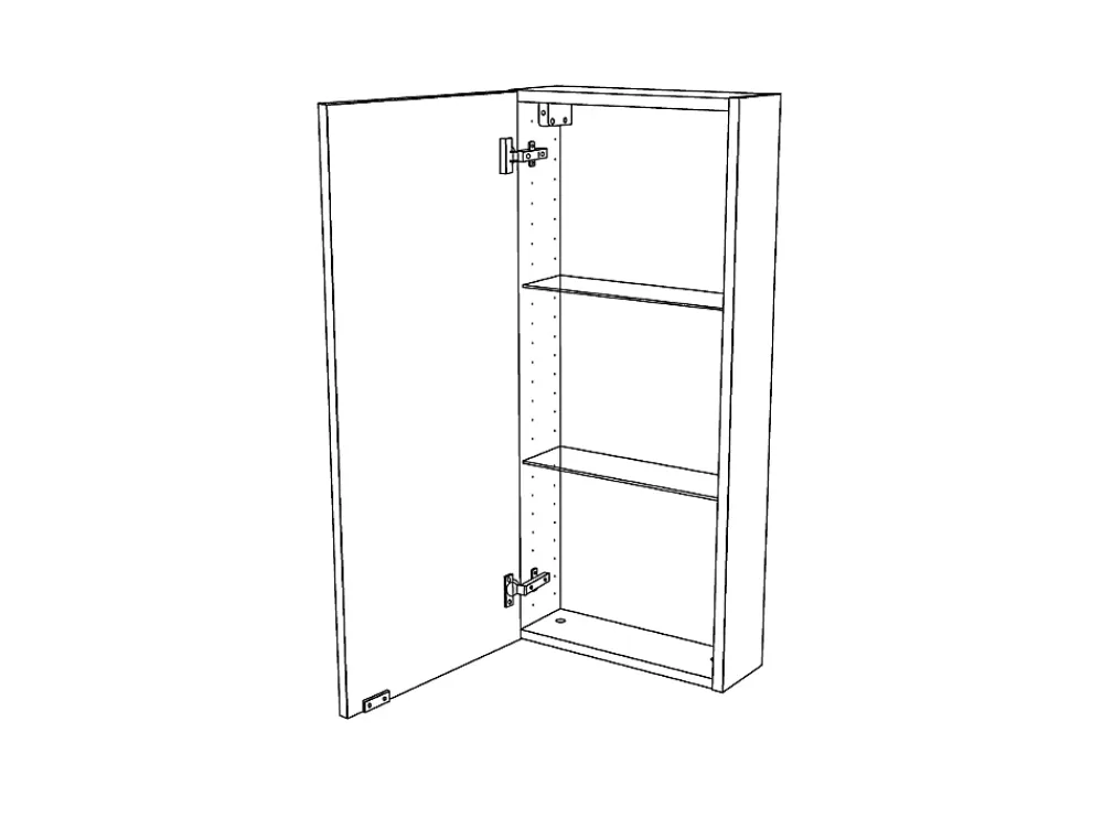 Armoire De Toilette|Meuble De Salle De Bains Faible Profondeur|GoodHome Armoire de toilette miroir l.40 x H.90 x P.15 cm, Imandra