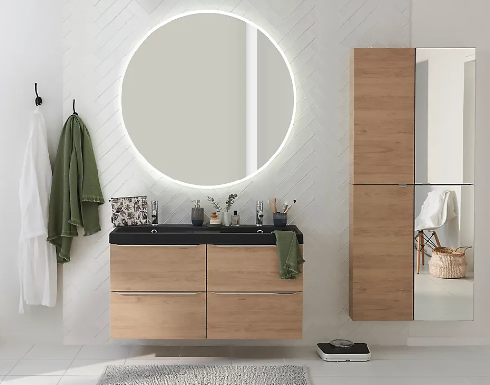 Armoire De Toilette|Meuble De Salle De Bains Faible Profondeur|GoodHome Armoire de toilette miroir l.40 x H.90 x P.15 cm, Imandra