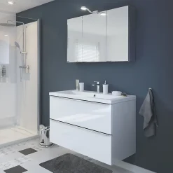 GoodHome Armoire de toilette miroir l.100 x H.60 x P.15 cm, Imandra