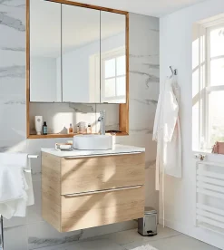 GoodHome Armoire de toilette miroir l.100 x H.60 x P.15 cm, Imandra